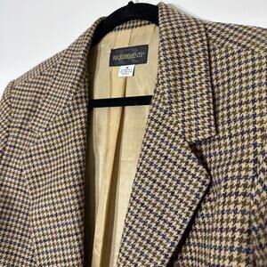 Vintage Requirements Blazer Size 16 Linen Blend Plaid Lined brown